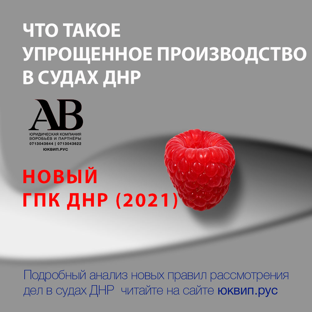 Упрощенное производство по ГПК ДНР 2021